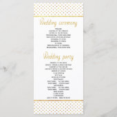 トロピカル離れ金ゴールドのピンクと結婚式プログラム プログラム (裏面)