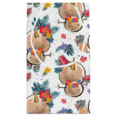 トロピカル雪だるまホワイトクリスマスバッグ スモールペーパーバッグ (裏面)