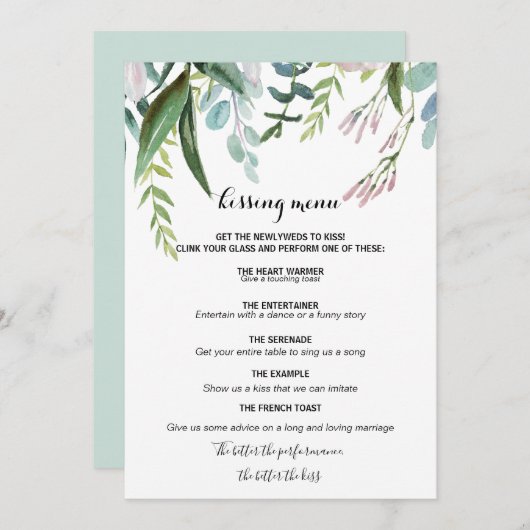 トロピカル魅力的フローラと緑のメキスをするニュー (正面/裏面)