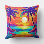 トロピカル鮮やかサンセットアート クッション (裏面)