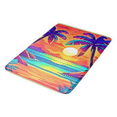 トロピカル鮮やかサンセットアート バスマット (アングル)
