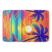 トロピカル鮮やかサンセットアート バスマット (正面)