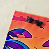 トロピカル鮮やかサンセットアート ビーチタオル (インサイチュ)