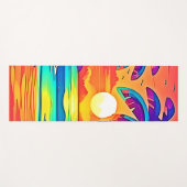 トロピカル鮮やかサンセットアート ヨガマット (正面(横))