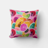 トロピカル鮮やかシトラススライス模様 クッション (正面)
