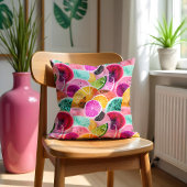 トロピカル鮮やかシトラススライス模様 クッション