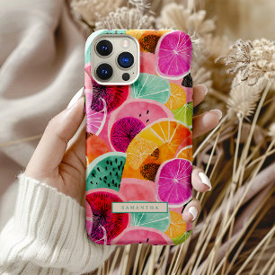 トロピカル鮮やかシトラススライス模様 iPhone 16 PRO MAXケース