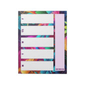 トロピカル鮮やかフローラ週間カレンダーメモ帳 ノートパッド (回転)