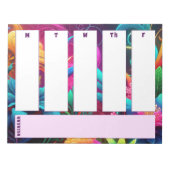 トロピカル鮮やかフローラ週間カレンダーメモ帳 ノートパッド (正面)