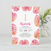 トロピカル1thバースデーパーティーピンクサマービーチ 招待状 (スタンド正面)