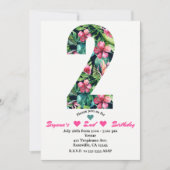 トロピカル2 TWO セカンド バースデー パーティー 招待状 (正面)