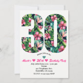 トロピカル30 30th30誕生日パーティーへの招待 招待状 (正面)