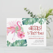 トロピカル30th誕生日パーティの招待状テンプレート 招待状 (スタンド正面)