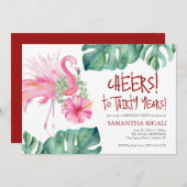 トロピカル30th誕生日パーティの招待状テンプレート 招待状 (正面/裏面)
