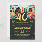 トロピカル40thバースデーバッシュとカクテルパーティー 招待状 (正面)
