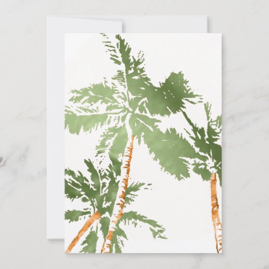 トロピカル50と素晴らしいヤシの木の誕生日パーティー 招待状 (裏面)