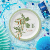 トロピカル50と素晴らしいヤシの木50誕生日 ペーパープレート (パーティー)