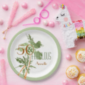 トロピカル50と素晴らしいヤシの木50誕生日 ペーパープレート (パーティー)