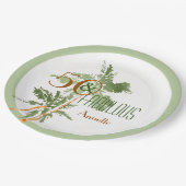 トロピカル50と素晴らしいヤシの木50誕生日 ペーパープレート (アングル)