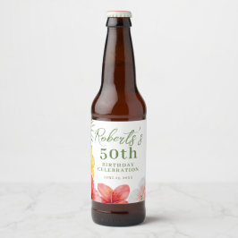 トロピカル50歳の誕生日パーティー ビールラベル