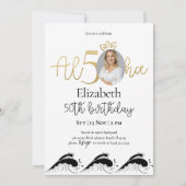 トロピカル50金ゴールド誕生日招待状(写真あり) 招待状 (正面)