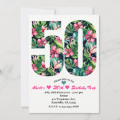 トロピカル50 50th50誕生日パーティーへの招待 招待状 (正面)