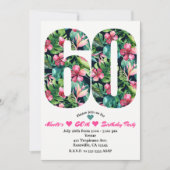 トロピカル60 60th誕生日パーティーへの招待 招待状 (正面)