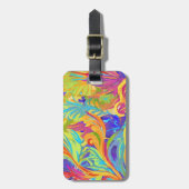 トロピカル70年代スタイル サイケデリック ラゲッジタグ (正面縦)