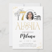 トロピカル70誕生日金ゴールド招待状（写真あり） 招待状 (正面)