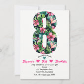 トロピカル8 8 8歳の誕生日パーティーへの招待 招待状 (正面)