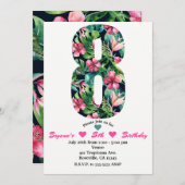 トロピカル8 8 8歳の誕生日パーティーへの招待 招待状 (正面/裏面)