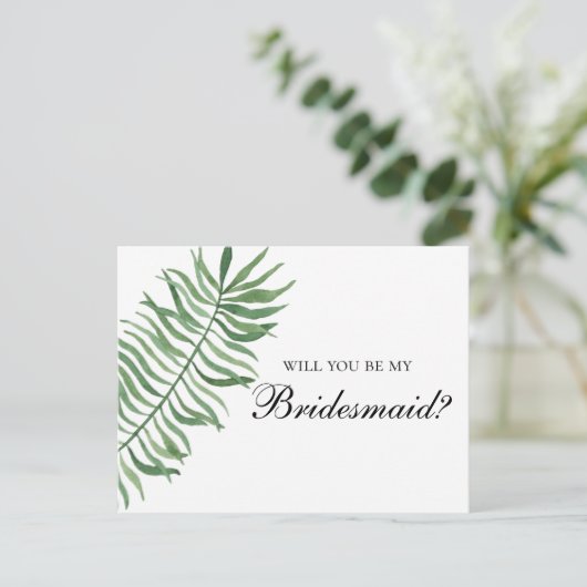 トロピカル あなたは私のウェディングパーティーに? エキゾチックなウェディング インビテーションポストカード (スタンド正面)