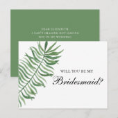トロピカル　あなたは私の花嫁の介添人になってくれますか。エキゾチックなウェディング インビテーションポストカード (正面/裏面)