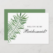 トロピカル あなたは私の花嫁付添人になってくれますか。エキゾチックなウェディング インビテーションポストカード (正面/裏面)