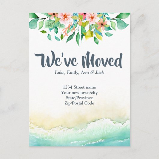 トロピカル アドレス チェンジ ポストカード (正面)