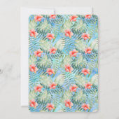 トロピカル アロハ ハイビスカス フローラル 招待状 (裏面)