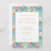 トロピカル アロハ ハイビスカス フローラル 招待状 (正面)