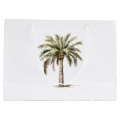 トロピカル アロハ ビーチ ココナッツ パーム ツリー ウェディング ラージペーパーバッグ (裏面)