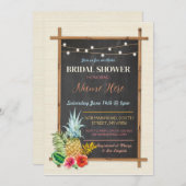 トロピカル アロハ ライト チョーク ウェディング シャワー 招待状 (正面/裏面)