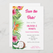 トロピカル ウェディング セーブ・ザ・デート カード (正面/裏面)