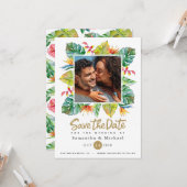 トロピカル ウェディング | フォト セーブ ザ デート カード (正面/裏面インサイチュ)