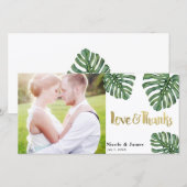 トロピカル ウェディング フォト ラブ & サンクス ありがとう サンキューカード (正面/裏面)