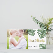 トロピカル ウェディング フォト ラブ & サンクス ありがとう サンキューカード (スタンド正面)