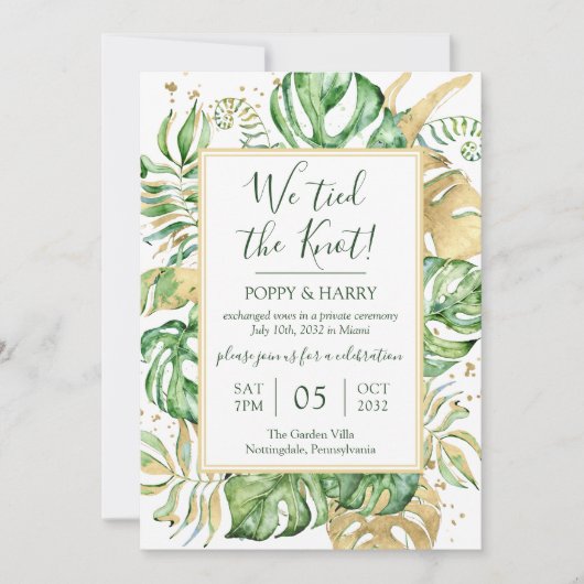 トロピカル ウェディング 挙式後のパーティー 招待状 (正面)