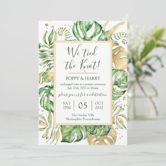 トロピカル ウェディング 挙式後のパーティー 招待状 (スタンド正面)
