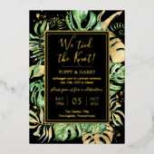 トロピカル ウェディング 挙式後のパーティー 箔招待状 (正面)