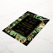 トロピカル ウェディング 挙式後のパーティー 箔招待状 (回転した状態)