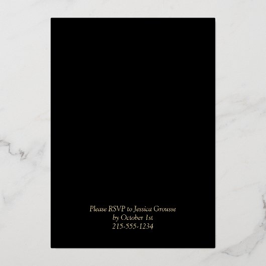 トロピカル ウェディング 挙式後のパーティー 箔招待状 (裏面)