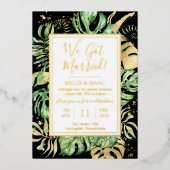 トロピカル ウェディング 挙式後の披露宴招待状 箔招待状 (正面)