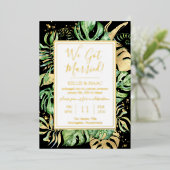 トロピカル ウェディング 挙式後の披露宴招待状 箔招待状 (立ち正面)